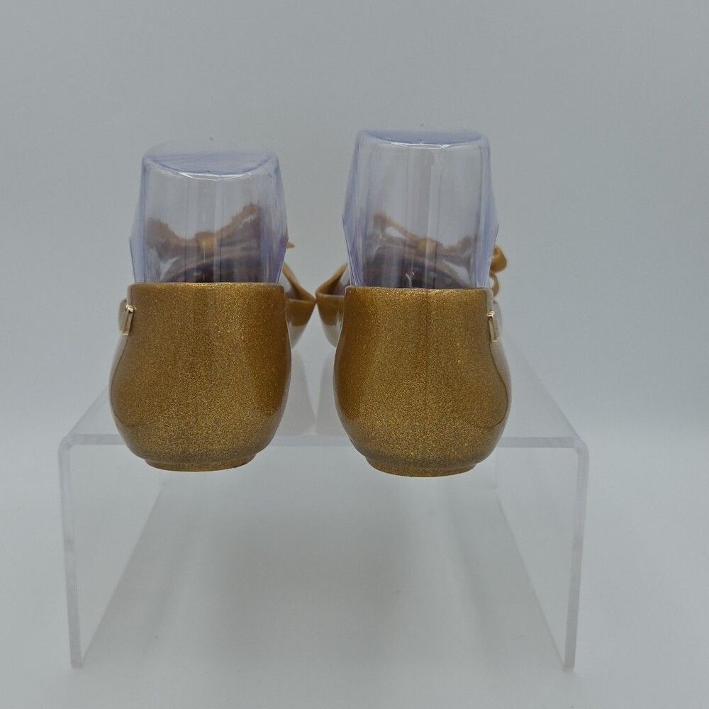 Jason Wu X Melissa Gold Glitter Bow Jelly Ballet Flats Women's SZ 7 Loafers EUC - Picture 3 of 9